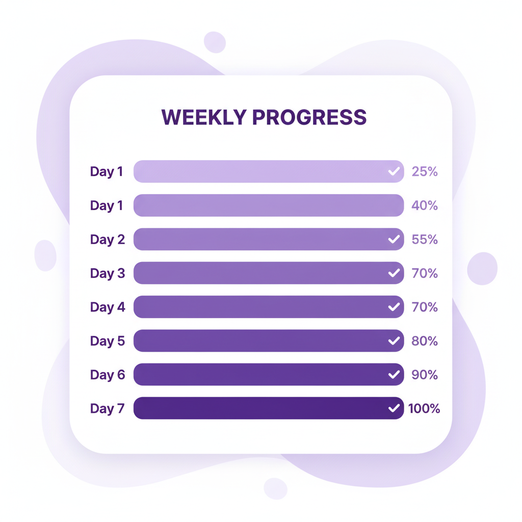 Illustration of depression self assessment progress tracking chart.